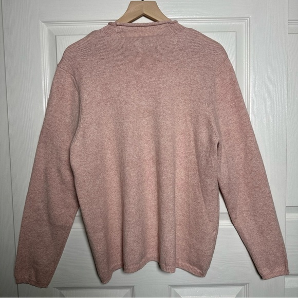 Orvis Women’s XL Classic Mock Neck Pullover Wool Sweater Pastel Pink Ribbed Norm - Picture 2 of 10